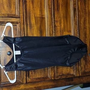 Womens adult small black shimmer leotard